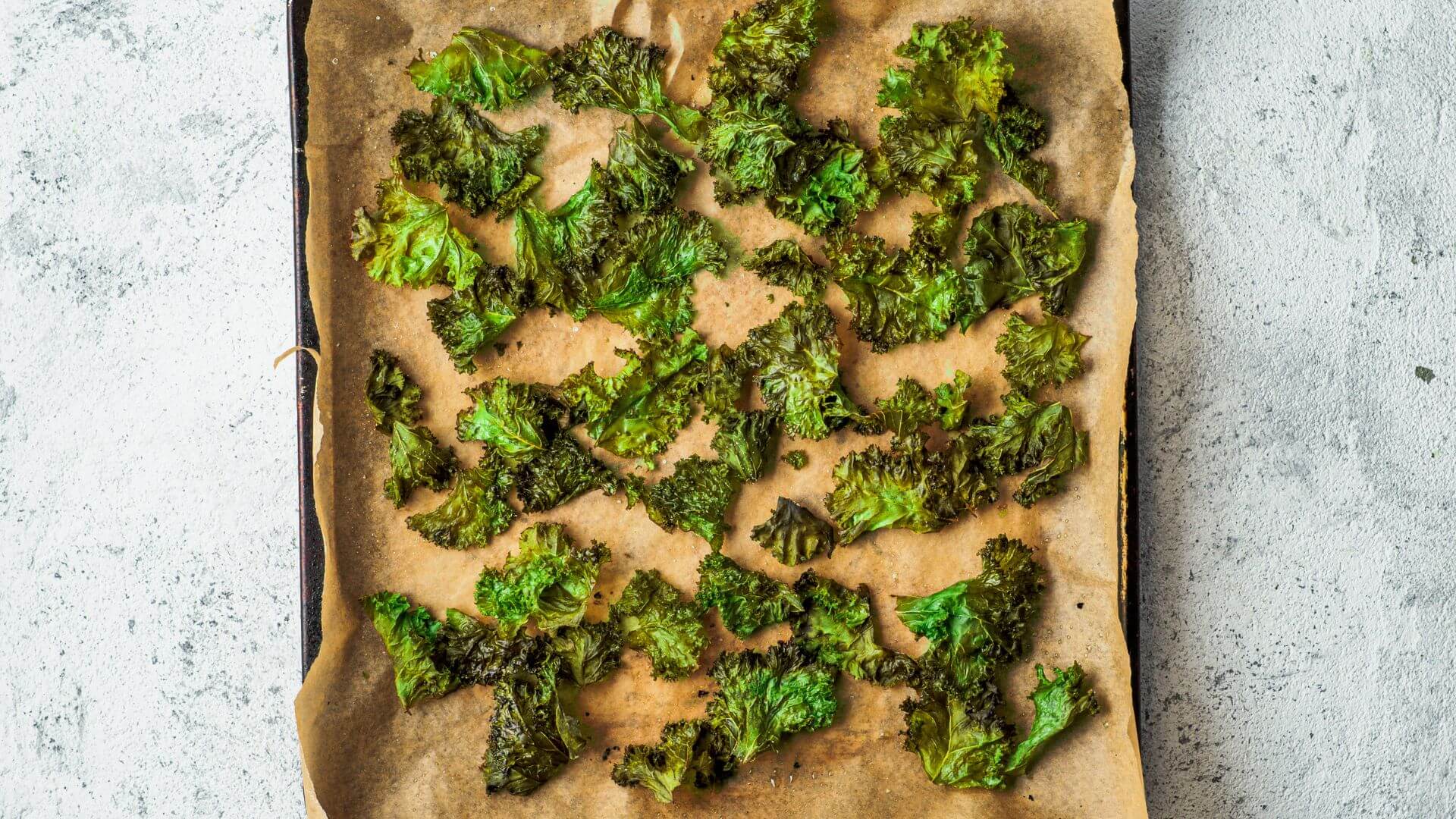 an image of raw kale in baking tray