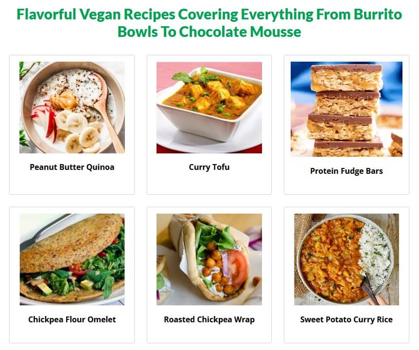 image of various vegan recipes